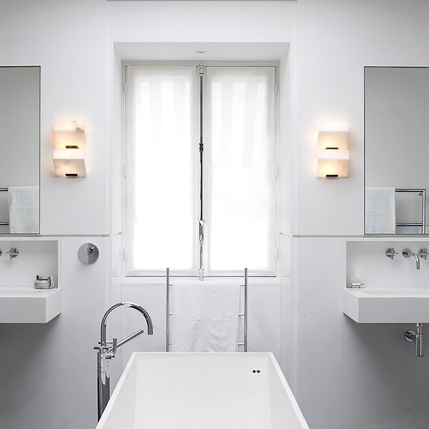 Wandlamp Modern met Albast Kappen en Geïntegreerde LED