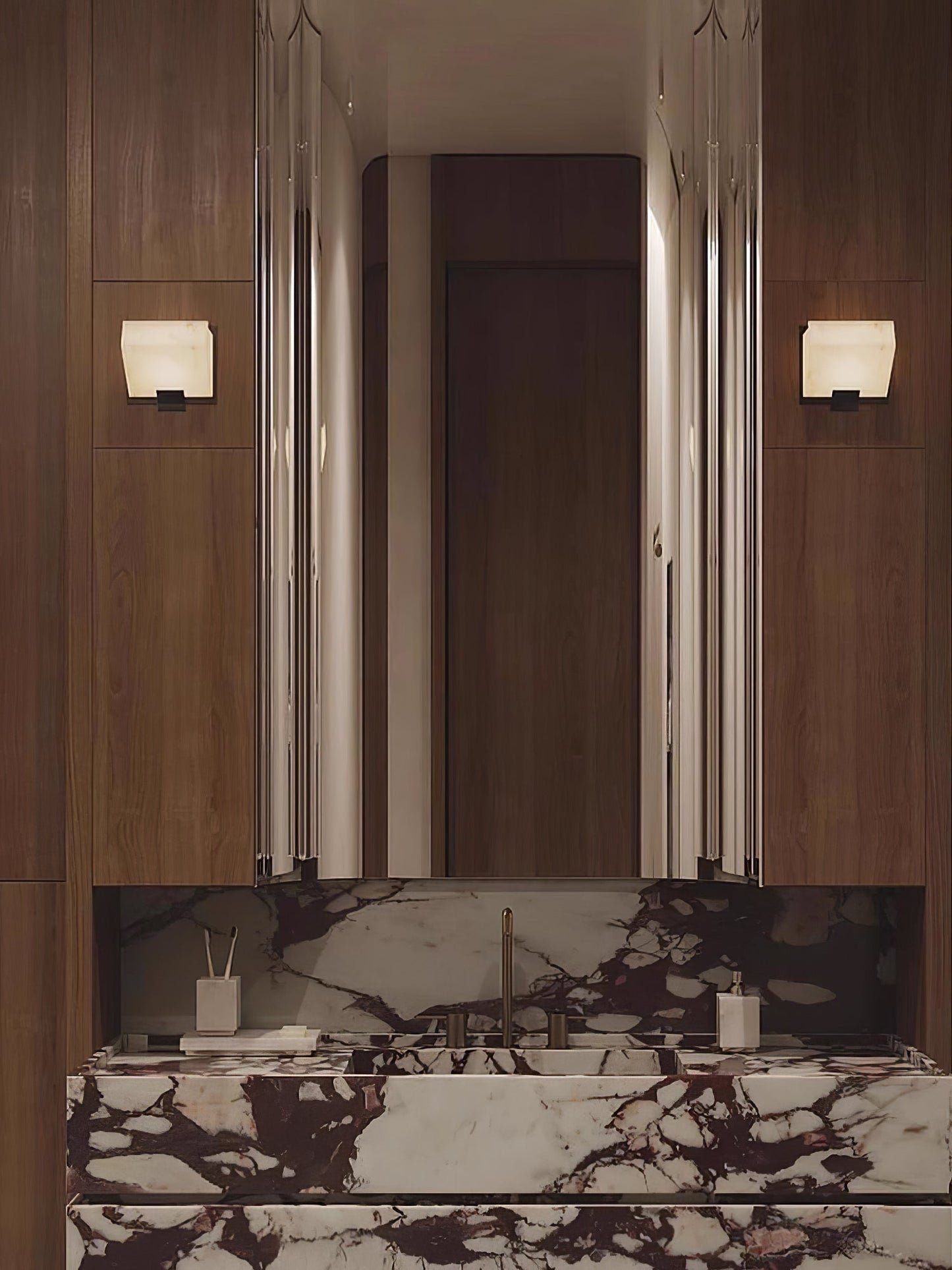Wandlamp Modern met Albast Kappen en Geïntegreerde LED