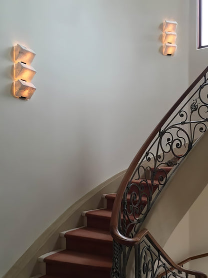 Wandlamp Modern met Albast Kappen en Geïntegreerde LED