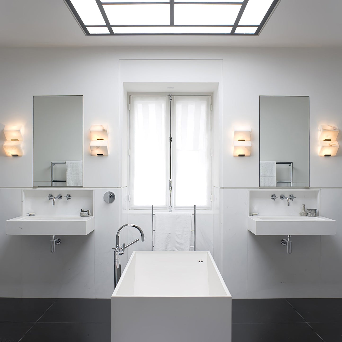 Wandlamp Modern met Albast Kappen en Geïntegreerde LED