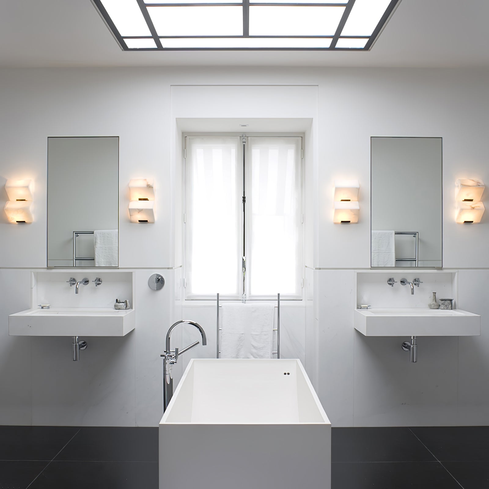 Wandlamp Modern met Albast Kappen en Geïntegreerde LED