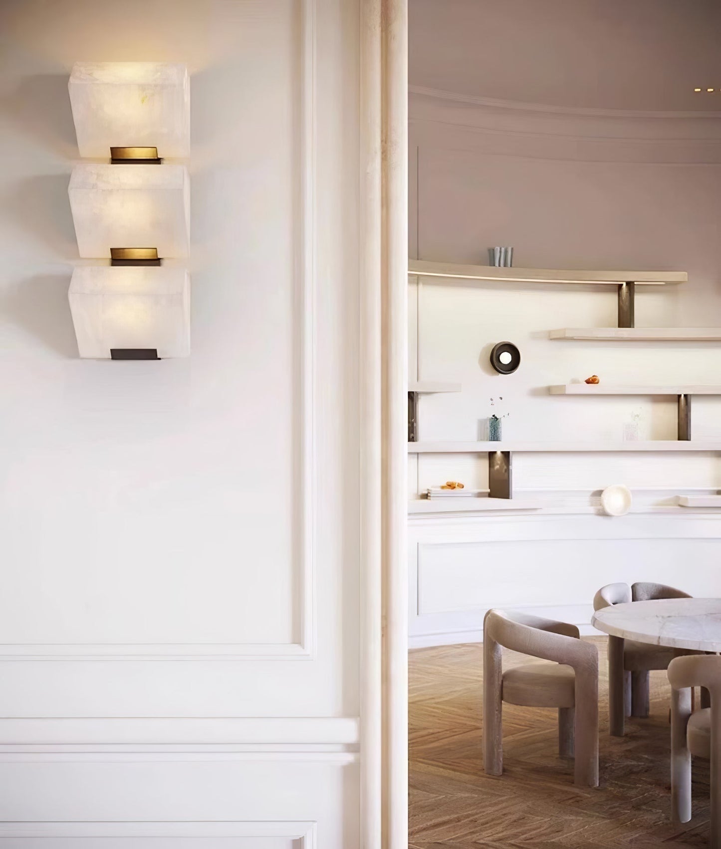 Wandlamp Modern met Albast Kappen en Geïntegreerde LED