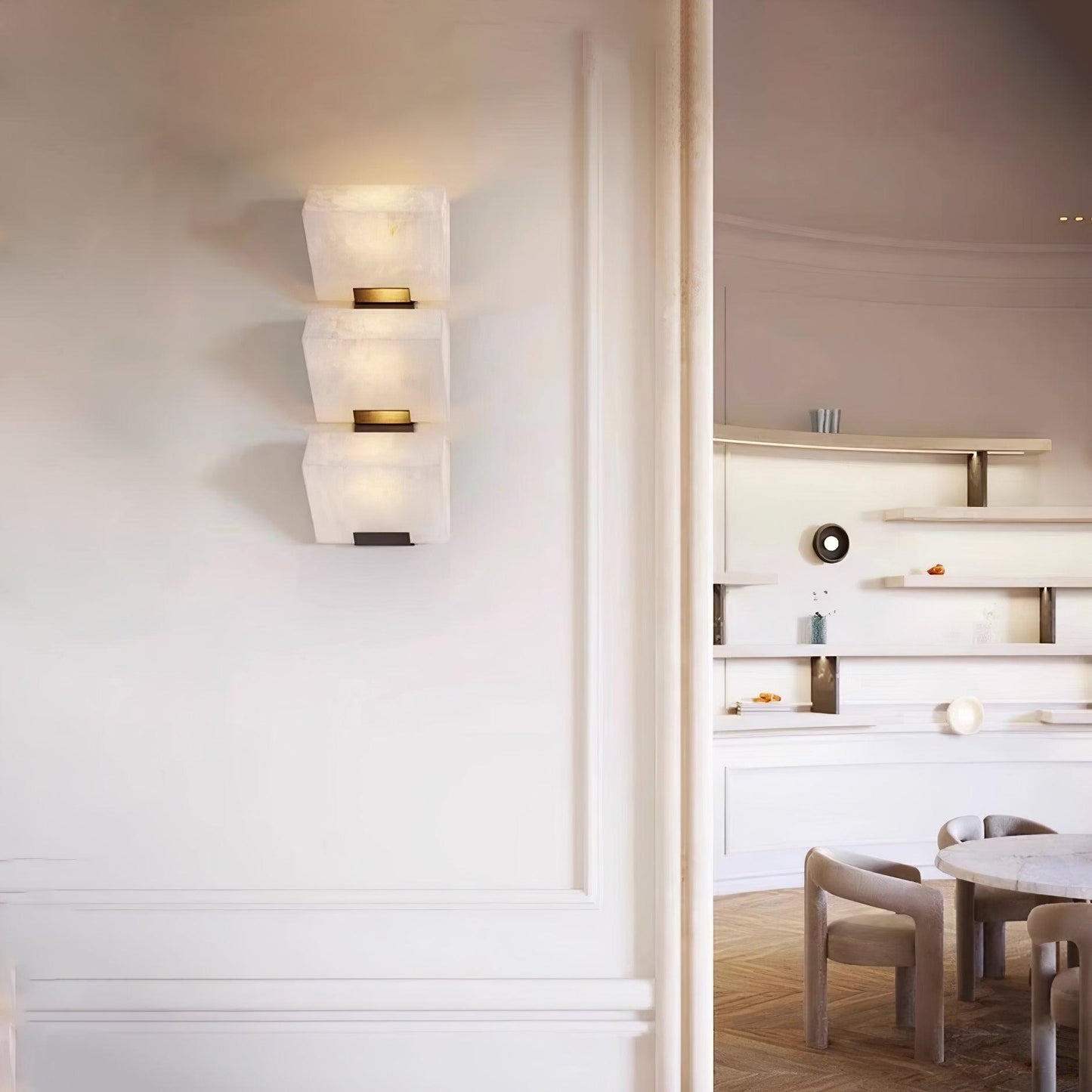 Wandlamp Modern met Albast Kappen en Geïntegreerde LED