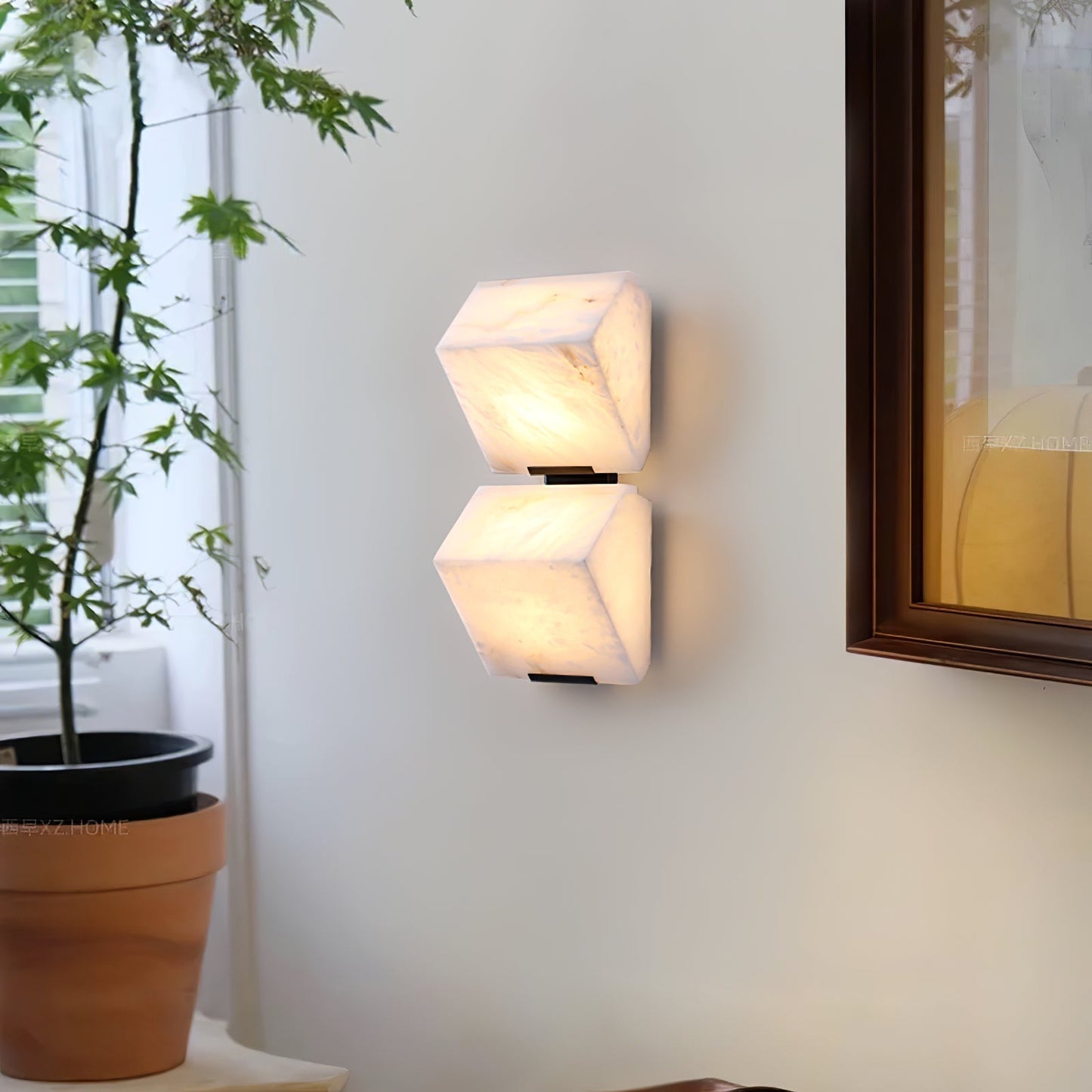 Wandlamp Modern met Albast Kappen en Geïntegreerde LED