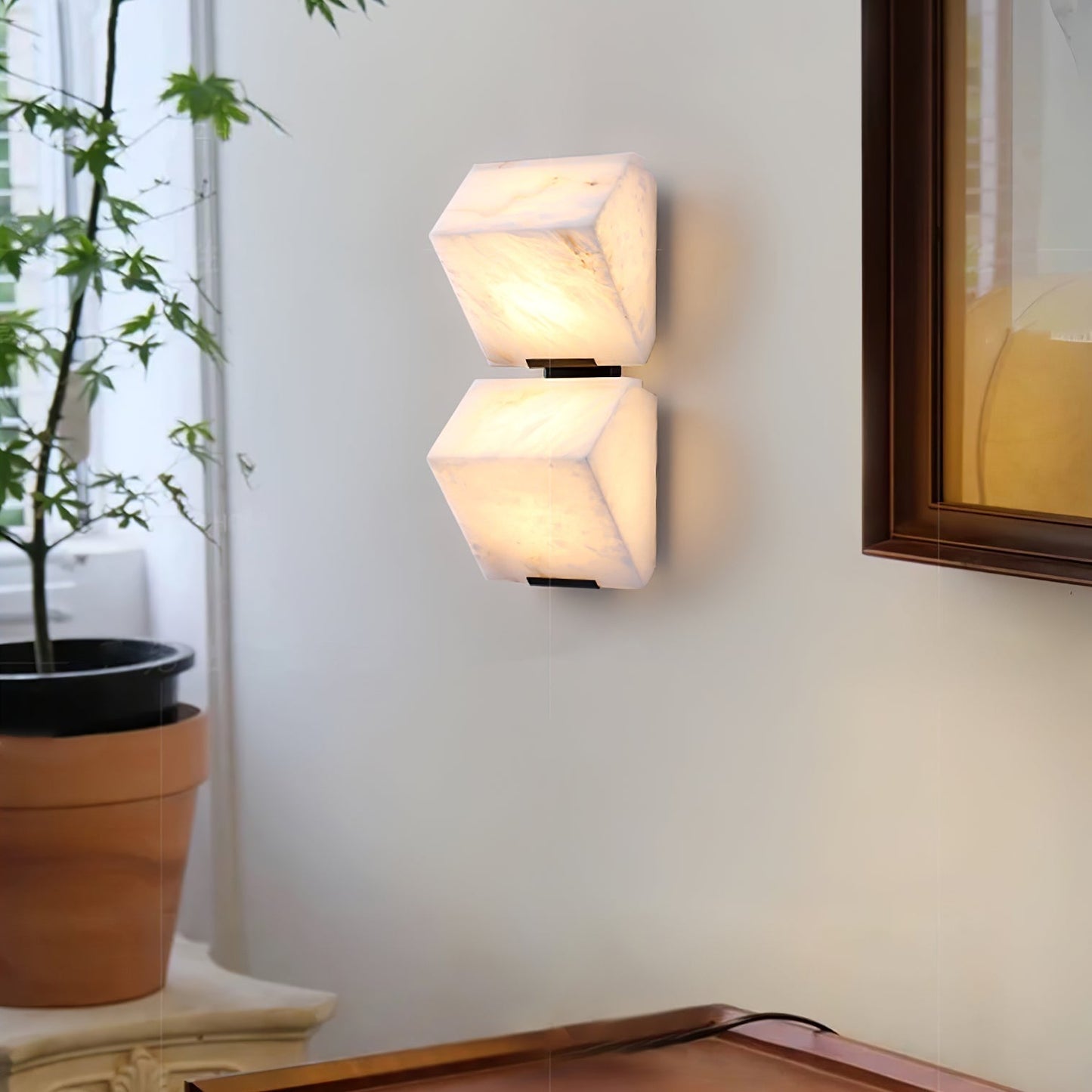 Wandlamp Modern met Albast Kappen en Geïntegreerde LED