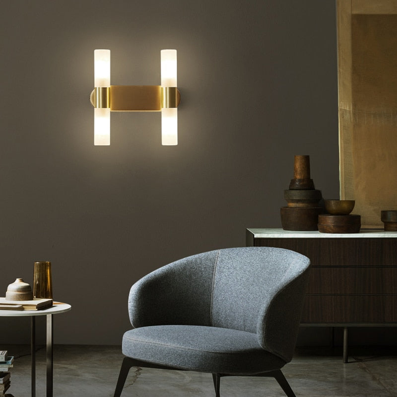 Wandlamp Modern met Cilindervormige Kappen en Geïntegreerde LED