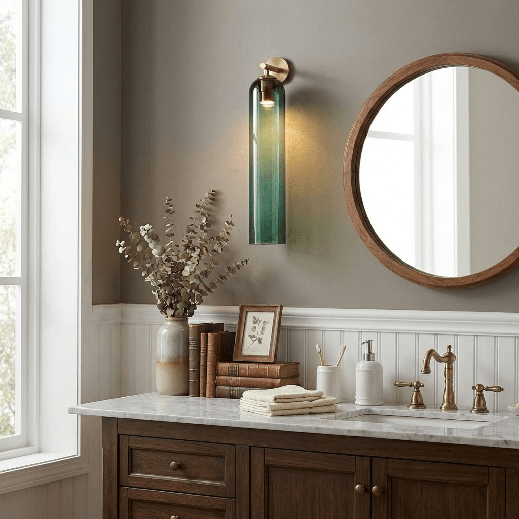 Wandlamp Modern met Cilindrisch Glazen Kap en GU10 Fitting