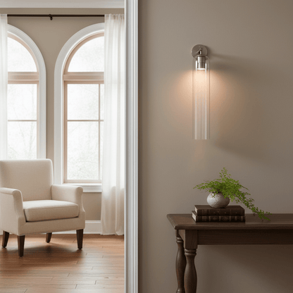 Wandlamp Modern met Cilindrisch Glazen Kap en GU10 Fitting