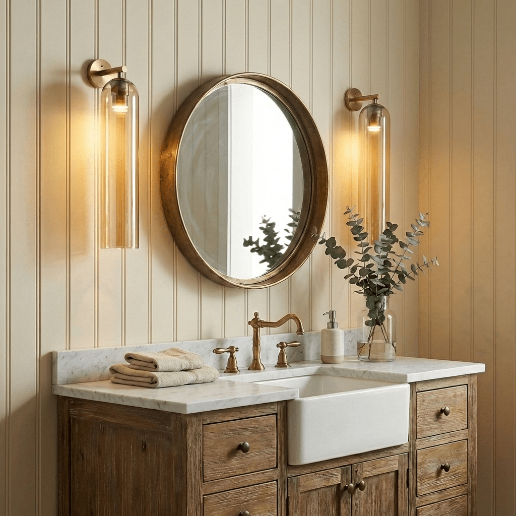 Wandlamp Modern met Cilindrisch Glazen Kap en GU10 Fitting