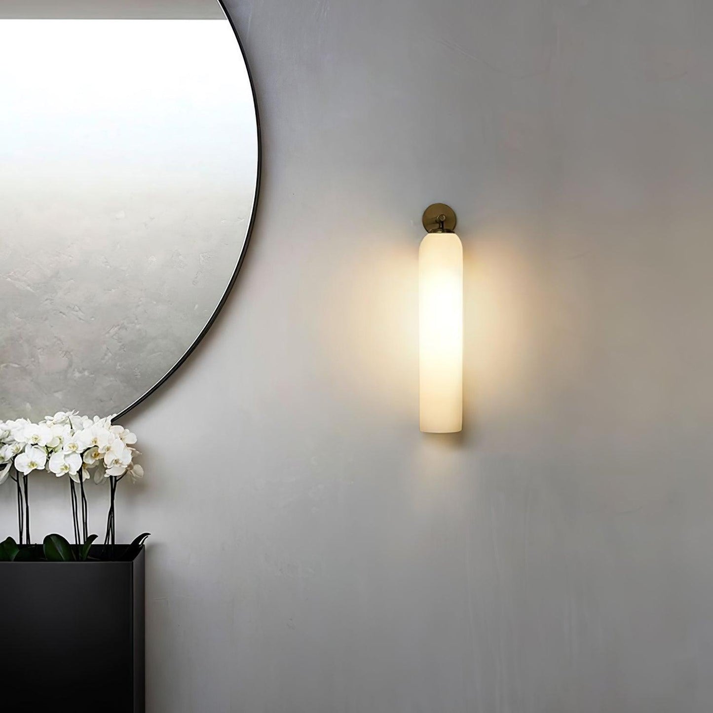 Wandlamp Modern met Cilindrisch Glazen Kap en GU10 Fitting