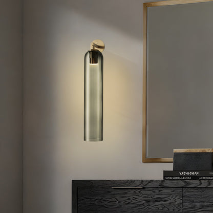 Wandlamp Modern met Cilindrisch Glazen Kap en GU10 Fitting