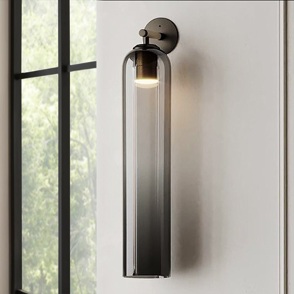 Wandlamp Modern met Cilindrisch Glazen Kap en GU10 Fitting