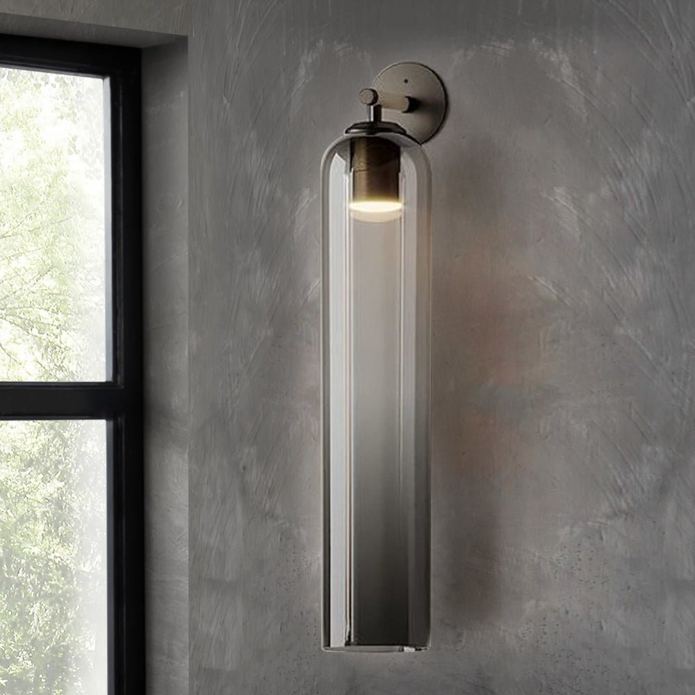 Wandlamp Modern met Cilindrisch Glazen Kap en GU10 Fitting