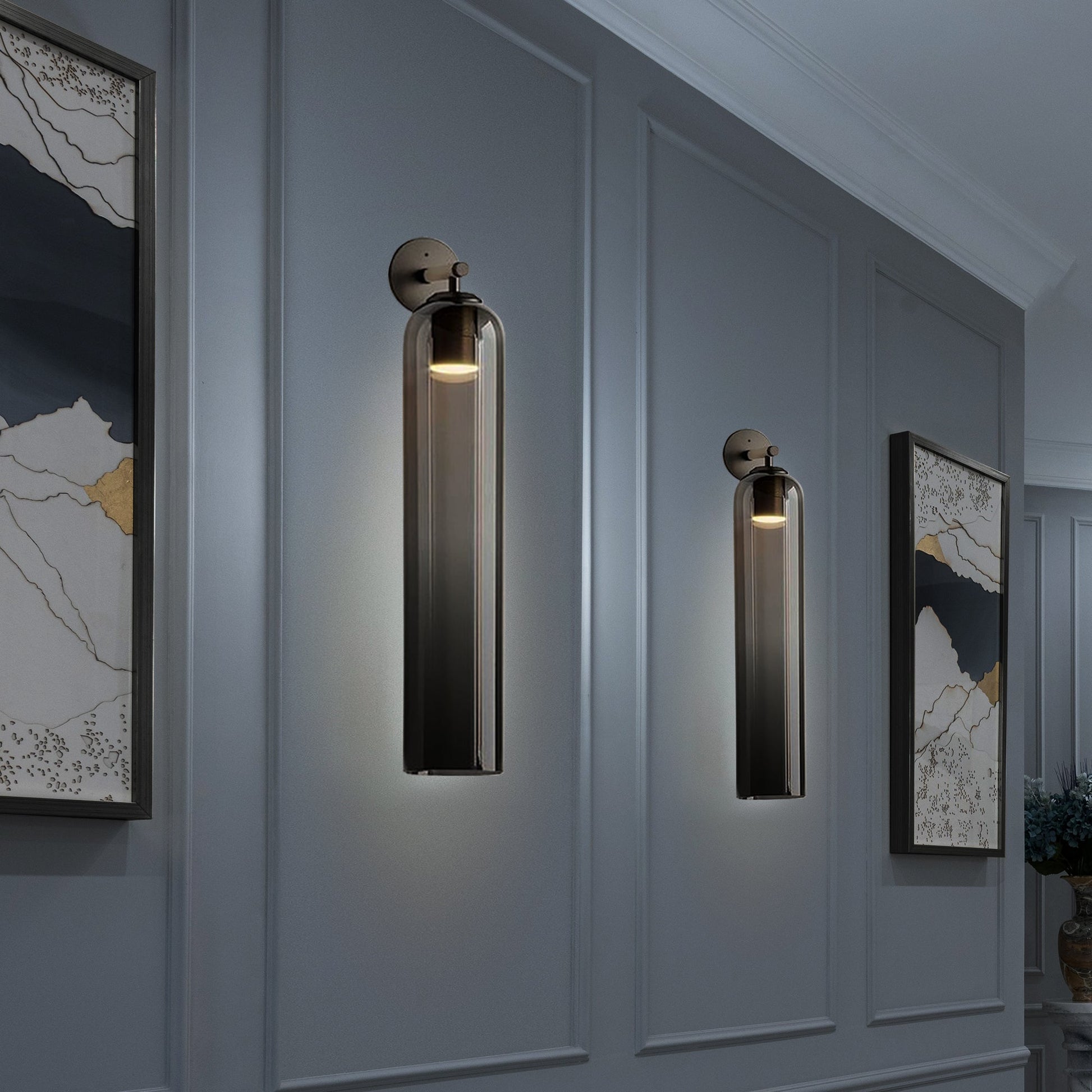 Wandlamp Modern met Cilindrisch Glazen Kap en GU10 Fitting