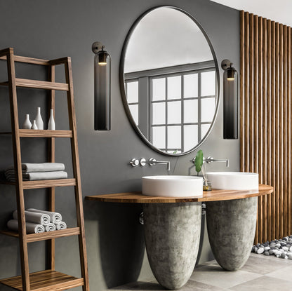 Wandlamp Modern met Cilindrisch Glazen Kap en GU10 Fitting