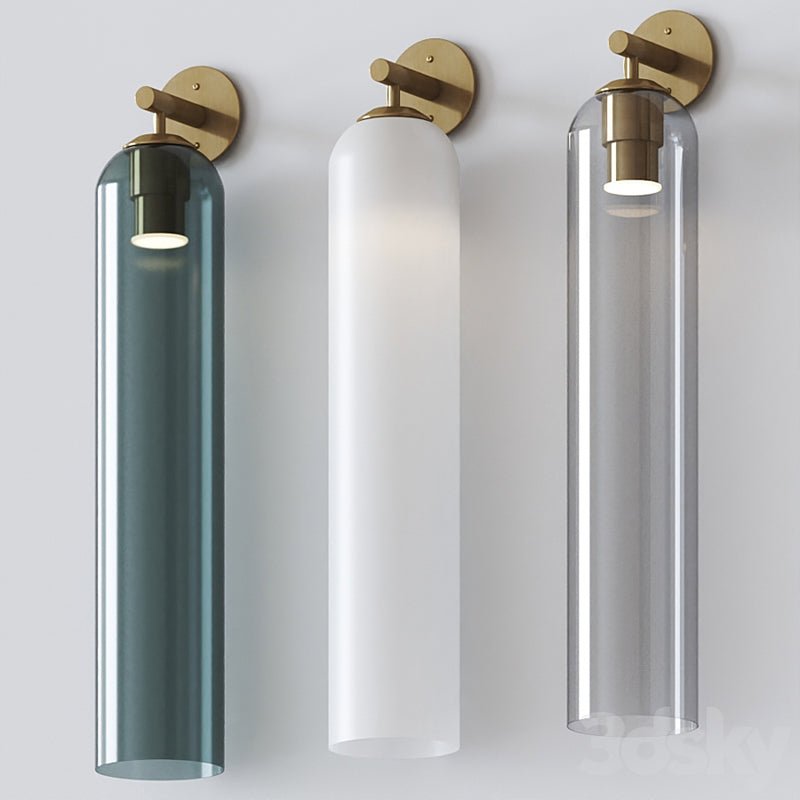 Wandlamp Modern met Cilindrisch Glazen Kap en GU10 Fitting