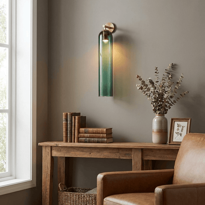 Wandlamp Modern met Cilindrisch Glazen Kap en GU10 Fitting