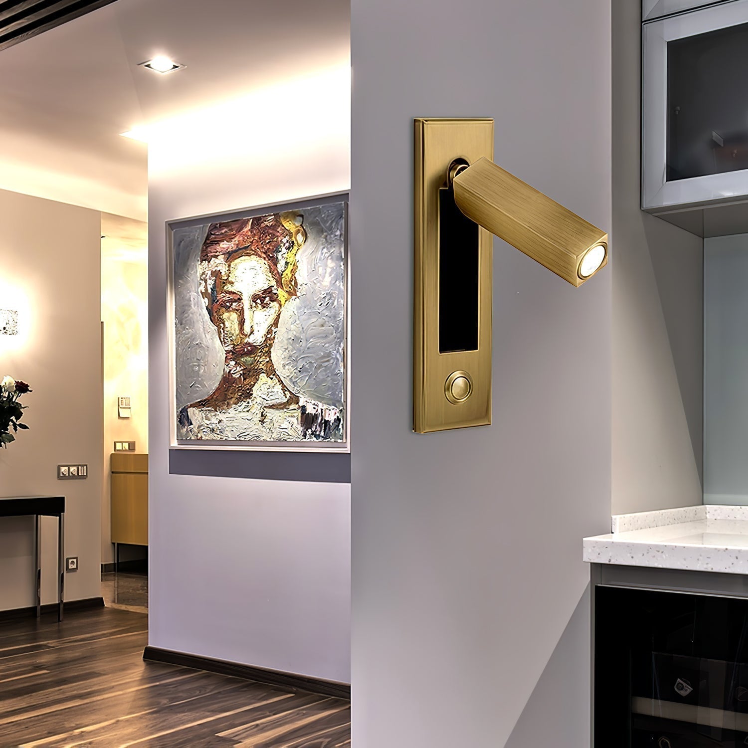 Wandlamp Modern met Draaibare LED Spot en Drukknop Slaapkamer
