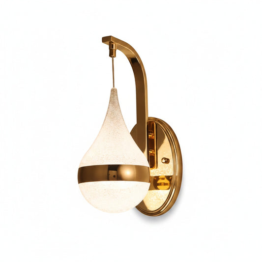 Wandlamp Modern met Druppelvormige Kap en Gouden Arm