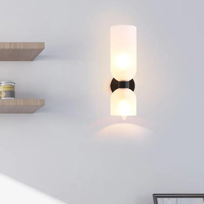Wandlamp Modern met Dubbele Cilindervormige Glazen Kap