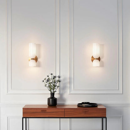Wandlamp Modern met Dubbele Cilindervormige Glazen Kap