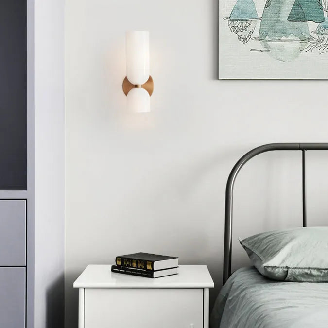 Wandlamp Modern met Dubbele Cilindervormige Glazen Kap