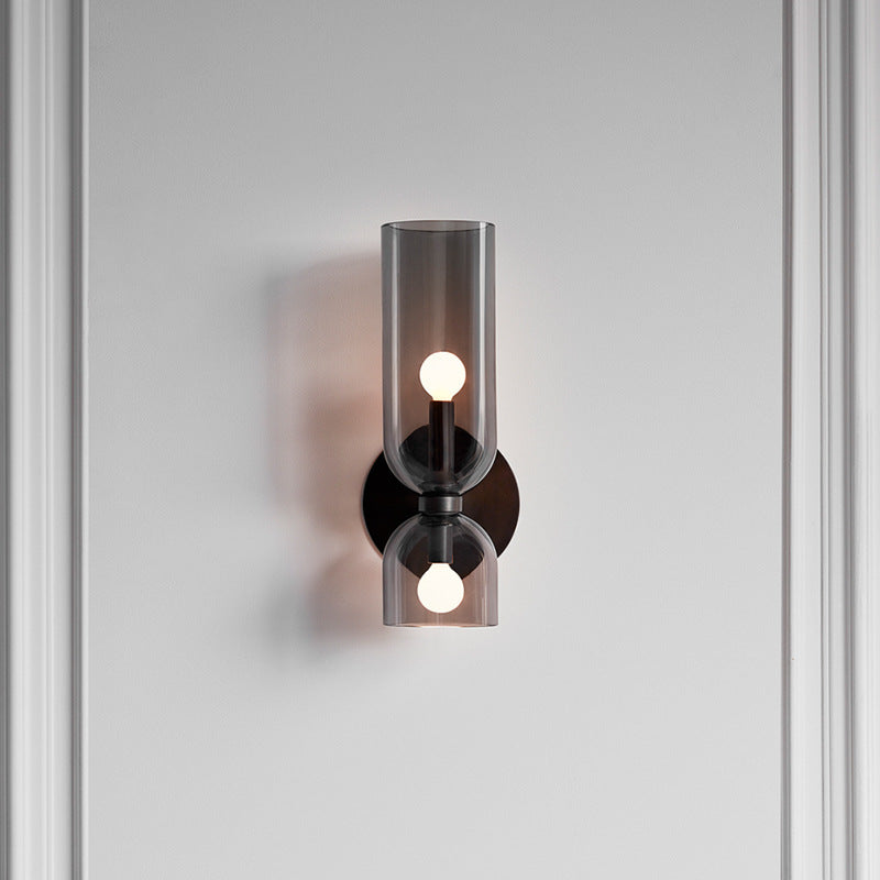 Wandlamp Modern met Dubbele Cilindervormige Glazen Kap