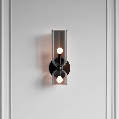 Wandlamp Modern met Dubbele Cilindervormige Glazen Kap