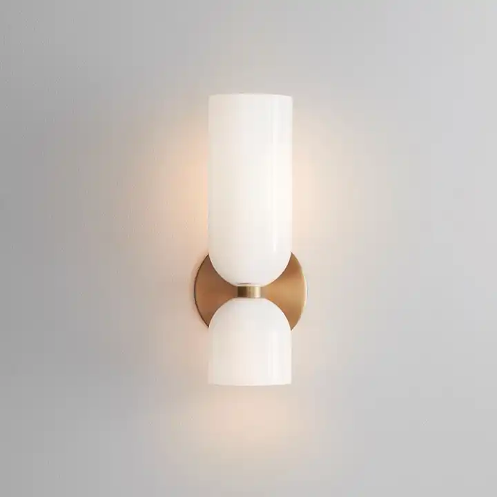 Wandlamp Modern met Dubbele Cilindervormige Glazen Kap