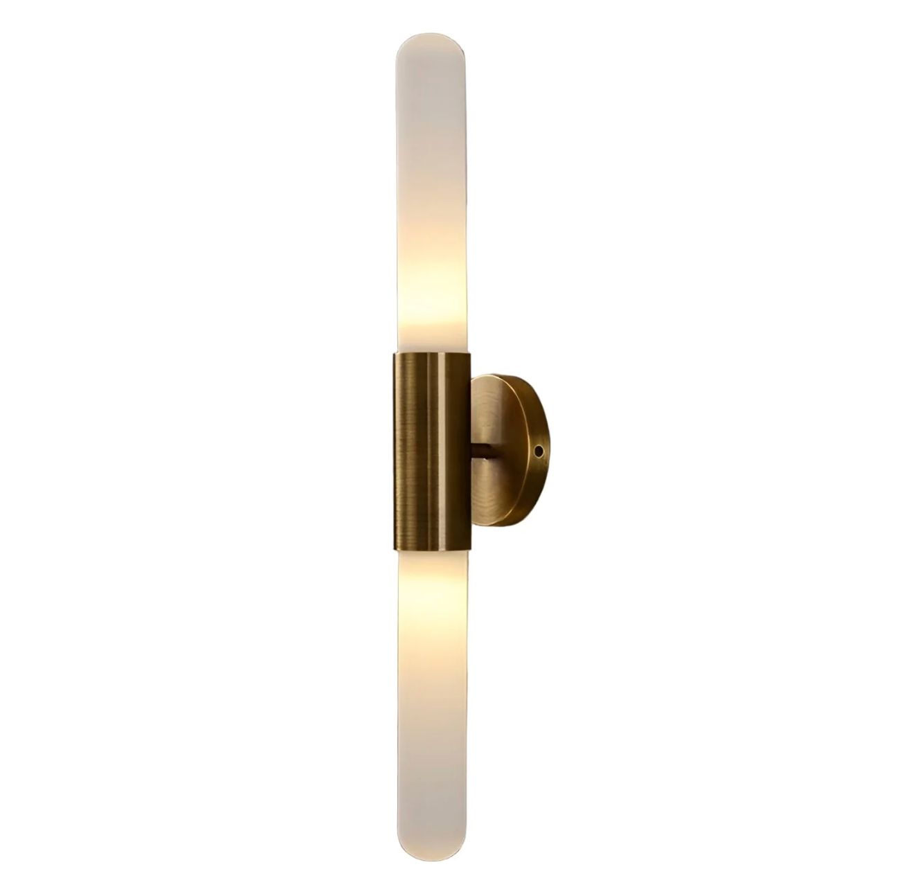Wandlamp Modern met Geribbeld Glas en Dubbele Cilinder