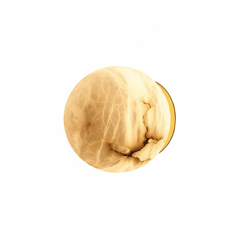 Wandlamp Modern met Ronde Marmerlook Kap en Geïntegreerde LED