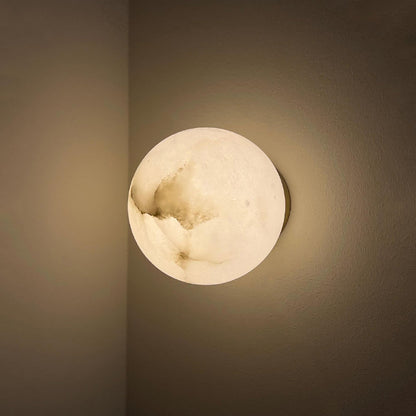 Wandlamp Modern met Ronde Marmerlook Kap en Geïntegreerde LED