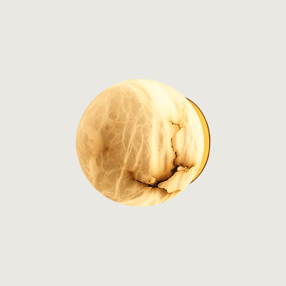 Wandlamp Modern met Ronde Marmerlook Kap en Geïntegreerde LED