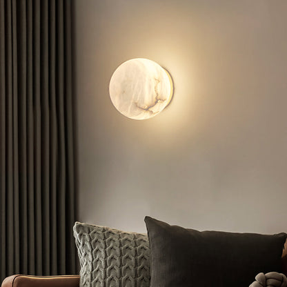 Wandlamp Modern met Ronde Marmerlook Kap en Geïntegreerde LED