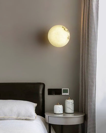 Wandlamp Modern met Ronde Marmerlook Kap en Geïntegreerde LED