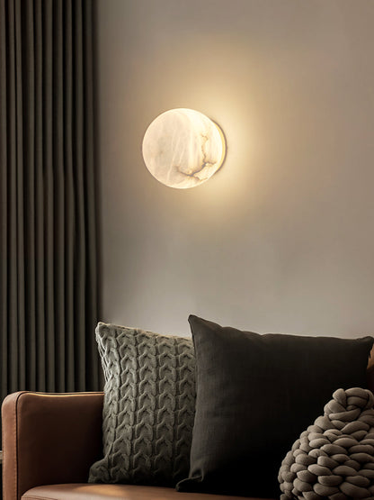 Wandlamp Modern met Ronde Marmerlook Kap en Geïntegreerde LED