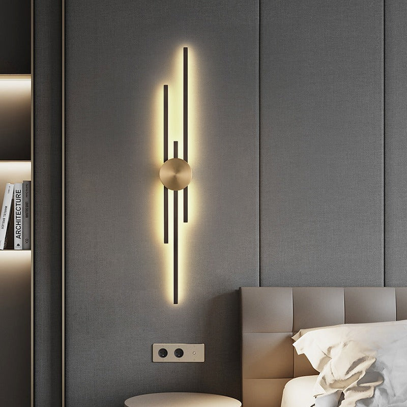 Wandlamp Modern met Verticale LED Staven en Ronde Basis