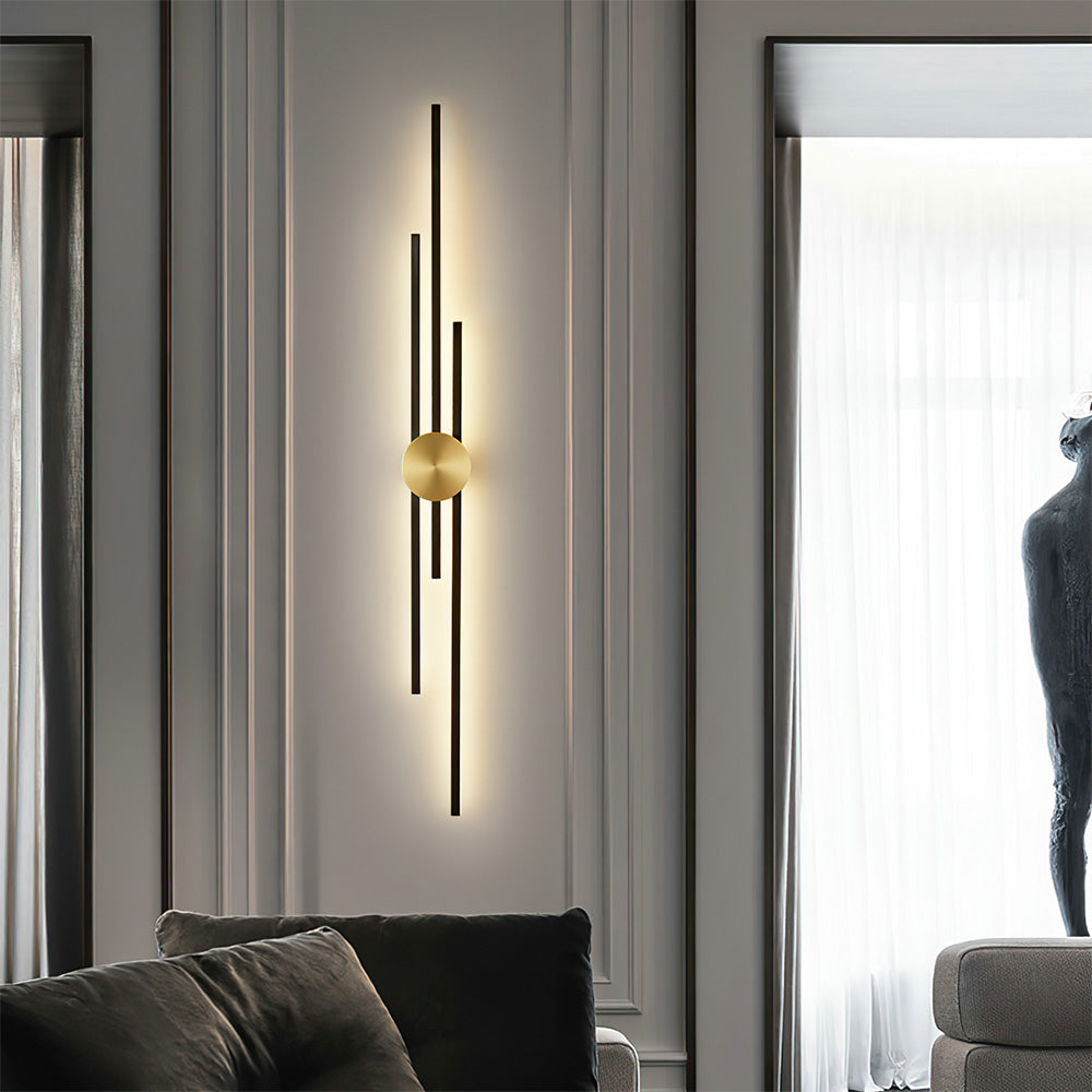 Wandlamp Modern met Verticale LED Staven en Ronde Basis