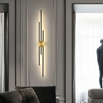 Wandlamp Modern met Verticale LED Staven en Ronde Basis