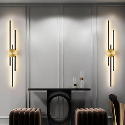 Wandlamp Modern met Verticale LED Staven en Ronde Basis