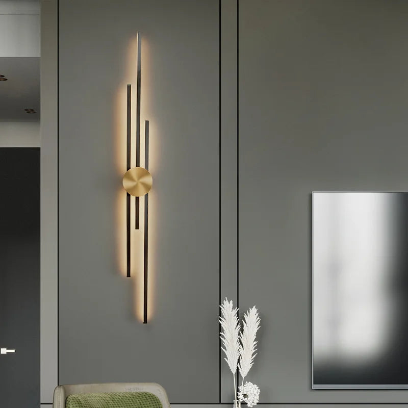 Wandlamp Modern met Verticale LED Staven en Ronde Basis