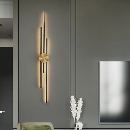 Wandlamp Modern met Verticale LED Staven en Ronde Basis