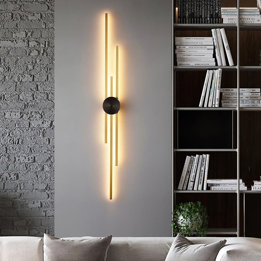 Wandlamp Modern met Verticale LED Staven en Ronde Basis