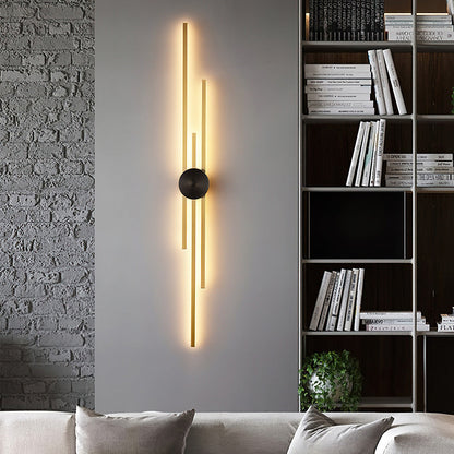 Wandlamp Modern met Verticale LED Staven en Ronde Basis