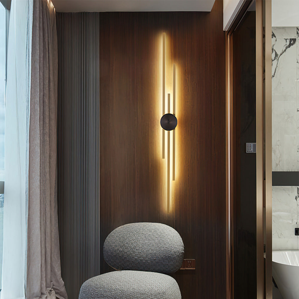 Wandlamp Modern met Verticale LED Staven en Ronde Basis