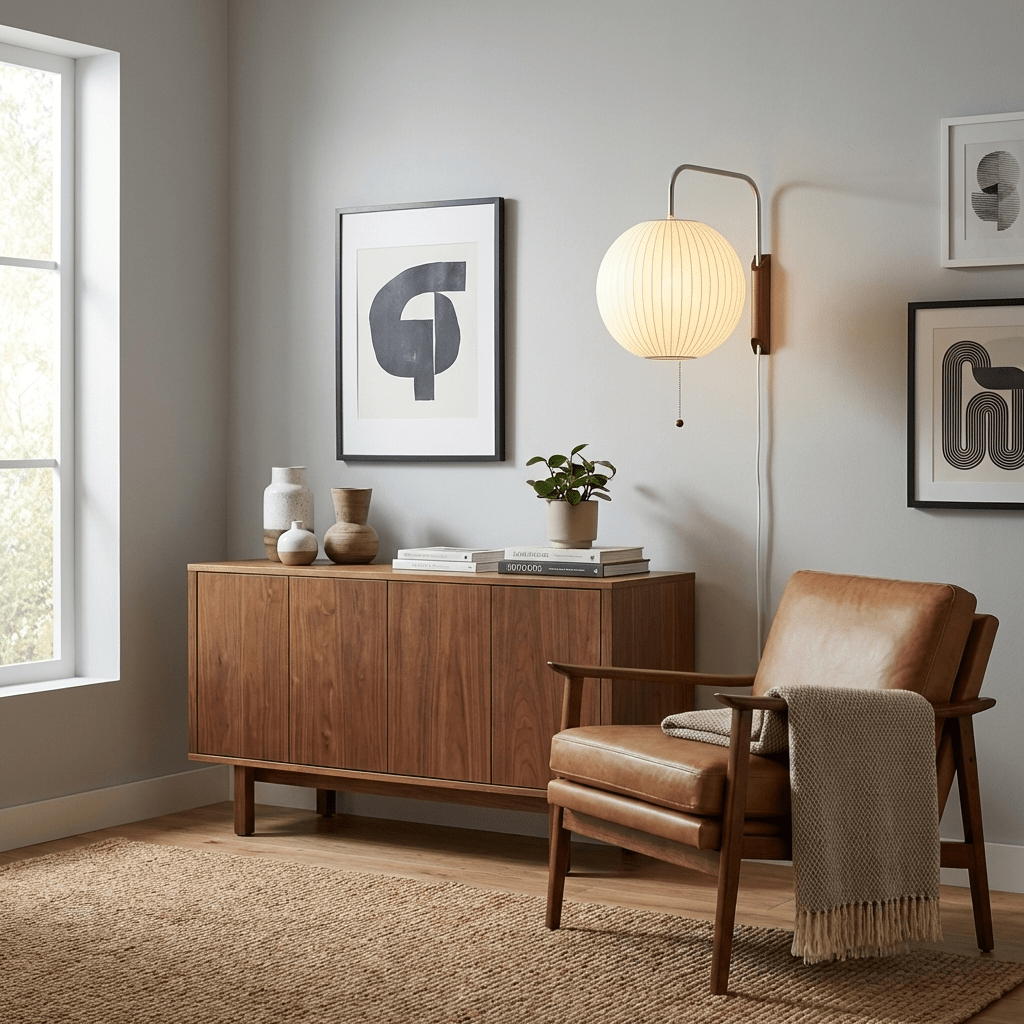 Wandlamp Retro met Draaibare Arm en Trekkoord Schakelaar