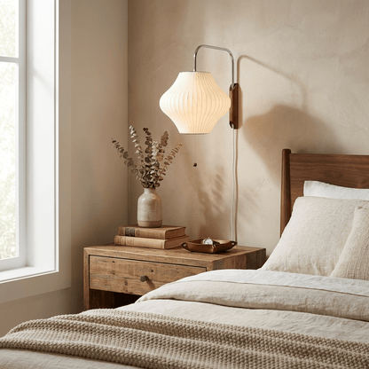 Wandlamp Retro met Draaibare Arm en Trekkoord Schakelaar