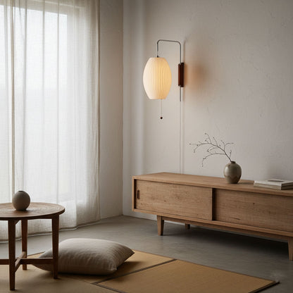 Wandlamp Retro met Draaibare Arm en Trekkoord Schakelaar
