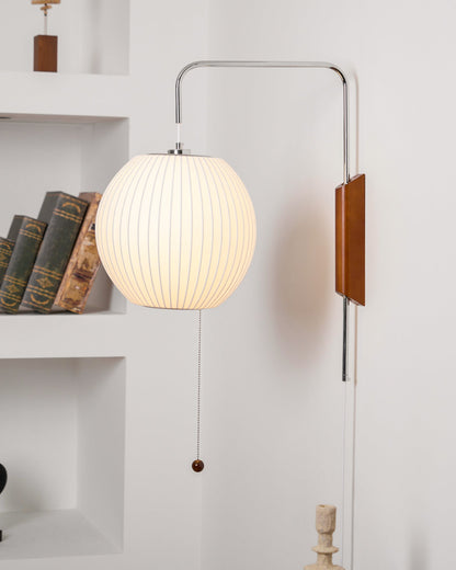 Wandlamp Retro met Draaibare Arm en Trekkoord Schakelaar