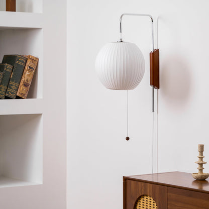 Wandlamp Retro met Draaibare Arm en Trekkoord Schakelaar